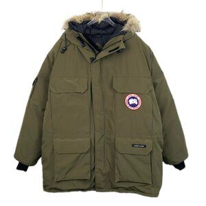 Canada Goose Mens Khaki Parka With Faux Fur Hood & Multiple Pockets Arctic Progr